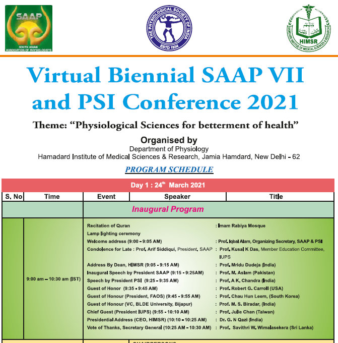 saap conferece schedule 2021